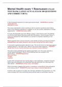 Mental Health exam 1 Rasmussen EXAM  TEST BANK LATEST ACTUAL EXAM 100 QUESTIONS  AND CORRECT DETA