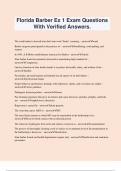 Florida Barber Ex 1 Exam Questions With Verified Answers&period;