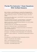 Florida Fire Instructor 1 Exam Questions With Verified Answers&period;