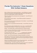 Florida Fire Instructor I Exam Questions With Verified Answers&period;