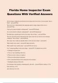 Florida Home Inspector Exam Questions With Verified Answers