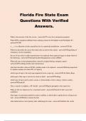Florida Fire State Exam Questions With Verified Answers&period;