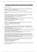 PSYCHOLOGY PAPER 2 WITH 19 QUESTIONS AND ANSWERS