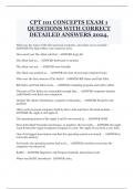 CPT 101 CONCEPTS EXAM 1 QUESTIONS WITH CORRECT DETAILED ANSWERS 2024&period;