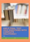 AWLS FINAL TEST 2024 QUESTIONS WITH COMPLETE SOLUTIONS&excl;&excl;