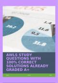 AWLS STUDY QUESTIONS WITH 100&percnt; CORRECT SOLUTIONS ALREADY GRADED A&plus;