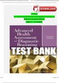TEST BANK For Advanced Health Assessment and Diagnostic Reasoning&comma; 4th Edition by Jacqueline Rhoads&comma; Verified Chapters 1 - 18&comma; Complete Newest Version 2024 ISBN&colon; 9781284170313