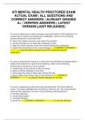 ATI MENTAL HEALTH PROCTORED EXAM ACTUAL EXAM &vert; ALL QUESTIONS AND CORRECT ANSWERS &vert; ALREADY GRADED A&plus; &vert; VERIFIED ANSWERS &vert; LATEST VERSION &lpar;JUST RELEASED&rpar;