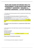 NUR 643E EXAM ADVANCED HEALTH ASSESSMENT EXAM QUESTIONS AND CORRECT ANSWERS &vert; GRADED A&plus; &vert; VERIFIED ANSWERS &vert; LATEST EDITION