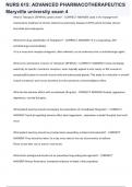 NURS 615 ADVANCED PHARMACOTHERAPEUTICS Q&A 2024