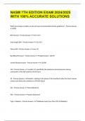 NASM 7TH EDITION EXAM 2024&sol;2025 WITH 100&percnt; ACCURATE SOLUTIONS