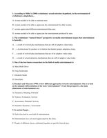 100 exam questions Media Entertainment (with answers separately below document)