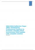 WGU D024 Reflection Paper AIM2&semi; Establishing Professional Presence to Promote a Healthy Work Environment 2024 Update with complete solution