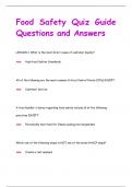 Food Safety Exam Questions and Answer