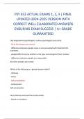 PSY 352 ACTUAL EXAMS 1&comma; 2&comma; 3 &vert; FINAL  UPDATED 2024-2025 VERSION WITH  CORRECT WELL ELLABORATED ANSWERS  ENSURING EXAM SUCCESS &vert; A&plus; GRADE  GUARANTEED