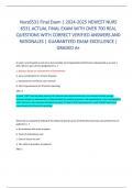 Nurs6531 Final Exam &vert; 2024-2025 NEWEST NURS  6531 ACTUAL FINAL EXAM WITH OVER 700 REAL  QUESTIONS WITH CORRECT VERIFIED ANSWERS AND  RATIONALES &vert; GUARANTEED EXAM EXCELLENCE &vert;  GRADED A&plus;