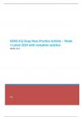 NURS 612 Soap Note Practice Activity &ndash; Week 1 Latest 2024 with complete solution