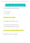 Food Managers Test Suffix County Questions and Answers 100&percnt; Pass