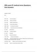 SPA exam &num;1 medical terms Questions And Answers