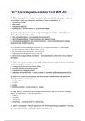 DECA Entrepreneurship Test -21-40 Questions and answers