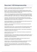 Deca test 1-50 Entrepreneurship Questions and answers