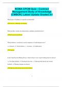 NCMA CPCM Quiz - Contract Management Body of Knowledge &lpar;CMBOK&rpar; Latest Update Graded A&plus;