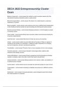 DECA 2022 Entrepreneurship Cluster Exam Questions and answers&period;