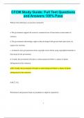 CFCM Study Guide&colon; Full Test Questions  and Answers 100&percnt; Pass