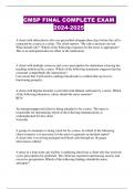 CMSP FINAL COMPLETE EXAM 2024-2025