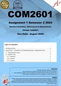 COM2601 Assignment 1 &lpar;COMPLETE ANSWERS&rpar; Semester 2 2024 - DUE August 2024