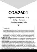 COM2601 Assignment 1 &lpar;ANSWERS&rpar; Semester 2 2024 - DISTINCTION GUARANTEED