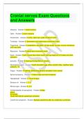 Cranial nerves Exam Questions and Answers 