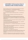 LSUS MHA 710 Economics Exam 2 Questions With Verified Answers&period;