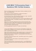 LSUS MHA 710 Economics Exam 1 Questions With Verified Answers&period;