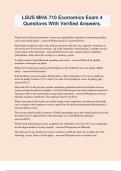 LSUS MHA 710 Economics Exam 4 Questions With Verified Answers&period;