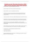 Cardiovascular Disorders Questions With 100&percnt; Correct Answers 2024 Latest Upload
