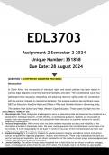 EDL3703 Assignment 2 &lpar;ANSWERS&rpar; Semester 2 2024 - DISTINCTION GUARANTEED