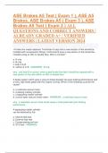 ASE Brakes A5 Test &lpar; Exam 1 &rpar;&comma; ASE A5  Brakes&comma; ASE Brakes A5 &lpar; Exam 3 &rpar;&comma; ASE  Brakes A5 Test &lpar; Exam 2 &rpar; ALL  QUESTIONS AND CORRECT ANSWERS &vert;  ALREADY GRADED A&plus; &vert; VERIFIED  ANSWERS &vert; LATEST VERSION 2024