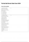 FLORIDA BAIL BONDS STATE EXAM ACTUAL EXAM TEST BANK WITH 300 REAL EXAM QUESTIONS AND 100&percnt; CORRECT VERIFIED ANSWERS &lpar;GUARANTEED PASS&excl;&excl;&rpar;
