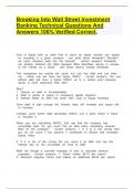 Breaking Into Wall Street Investment Banking Technical Questions And Answers 100&percnt; Verified Correct&period;