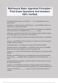 McKissock Basic Appraisal Principles I Final Exam Questions And Answers 100&percnt; Verified