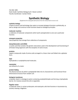 BSC 1005 | Synthetic Biology | Exam guide FSU