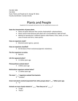 BSC 1005 | Plants and People | Exam guide FSU