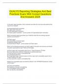   QUALYS Reporting Strategies And Best Practices Exam With Correct Questions And Answers 2024