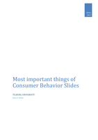 Most important things regarding the Lecture Slides Consumer Behavior