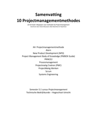 Samenvatting 10 Projectmanagementmethodes 
