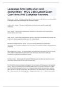 Language Arts Instruction and Intervention - WGU C365 Latest Exam Questions And Complete Answers&period;