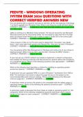 FEDVTE - WINDOWS OPERATING SYSTEM EXAM 2024 QUESTIONS WITH CORRECT VERIFIED ANSWERS NEW