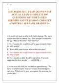 HESI PEDIATRIC EXAM 2024 NEWEST  ACTUAL EXAM COMPLETE 100  QUESTIONS WITH DETAILED  VERIFIED ANSWERS &lpar;100&percnt; CORRECT  ANSWERS&rpar; &sol; ALREADY GRADED A&plus;