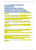 2024 HUBSPOT INBOUND MARKETING CERTIFICATION ACTUAL QUESTIONS WITH VERIFIED ANSWERS ALREADY GRADED A&plus; 